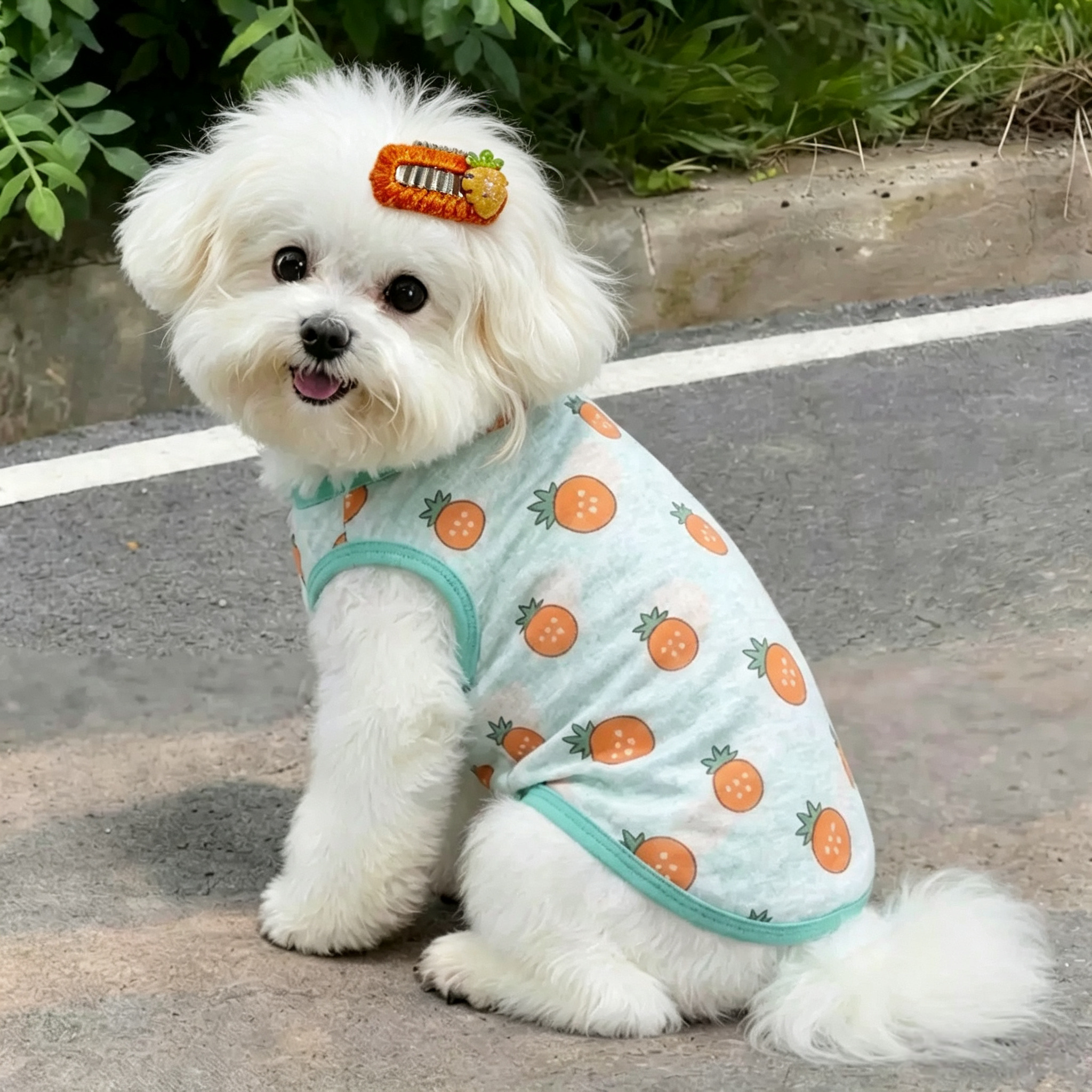 6pcs Cute Handmade Fruit Embroidery Pet Hair Clips