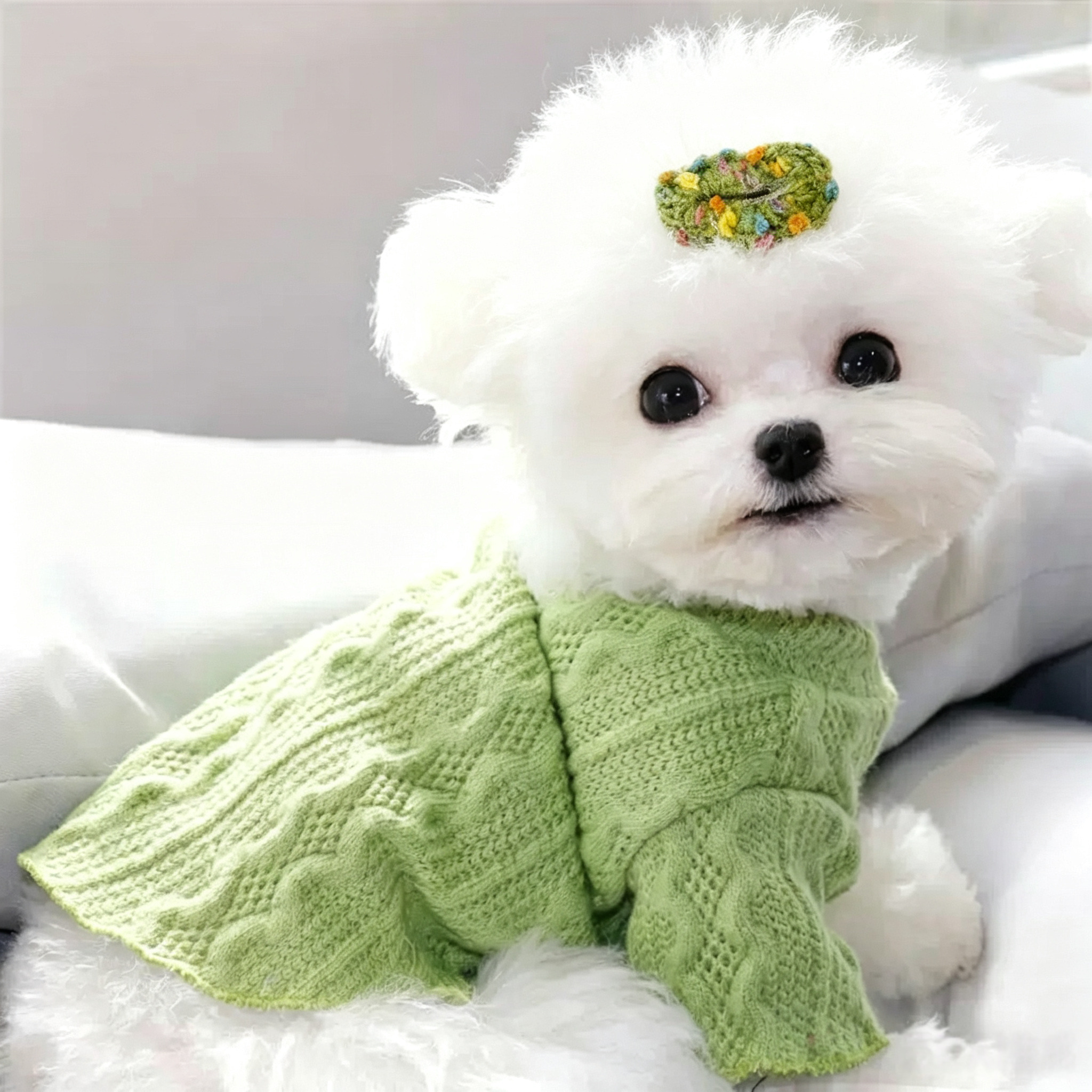 4pcs Confetti Wool Felt Mini Pet Hair Clips