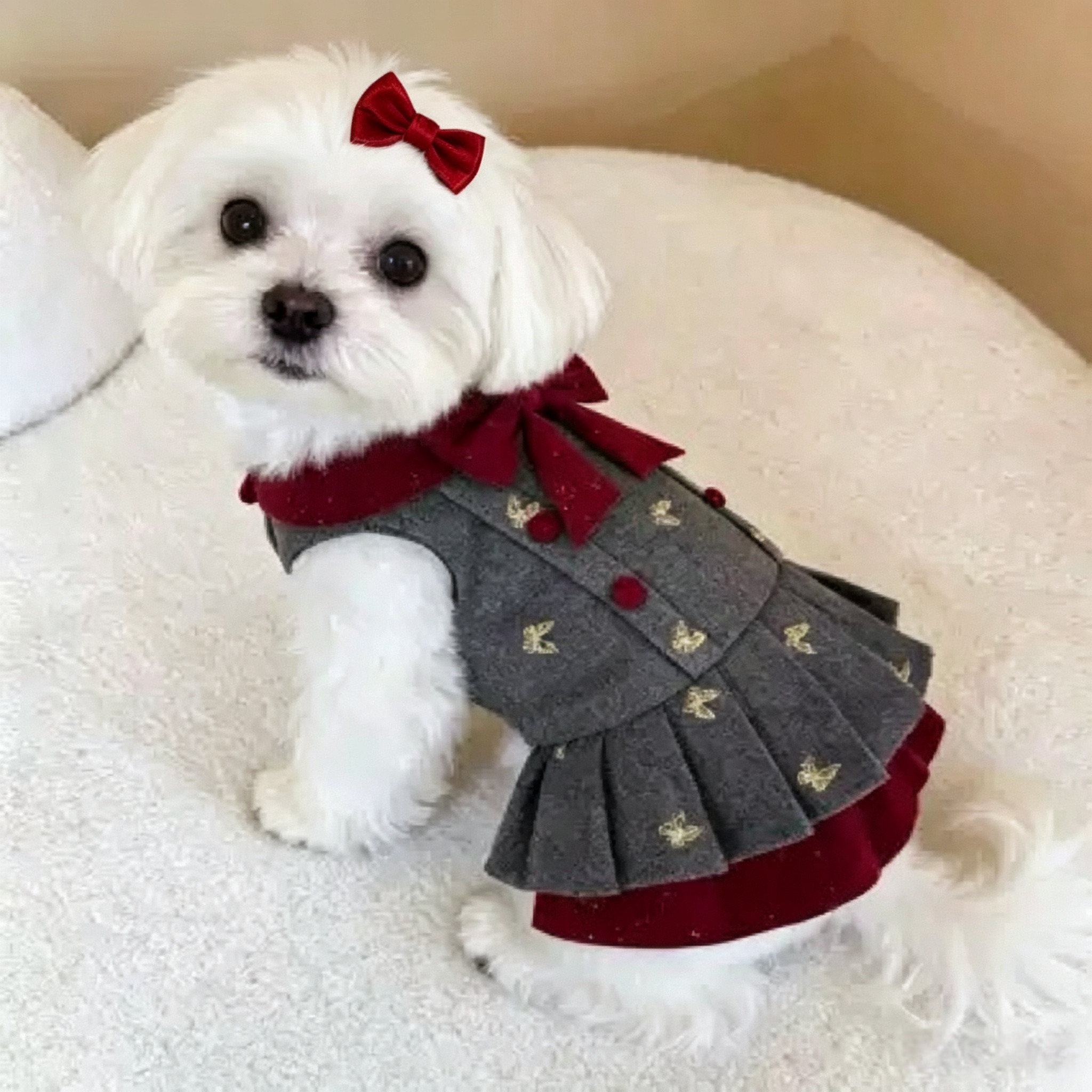 Multi-Color Velvet Tulle Bow Pet Hair Clips