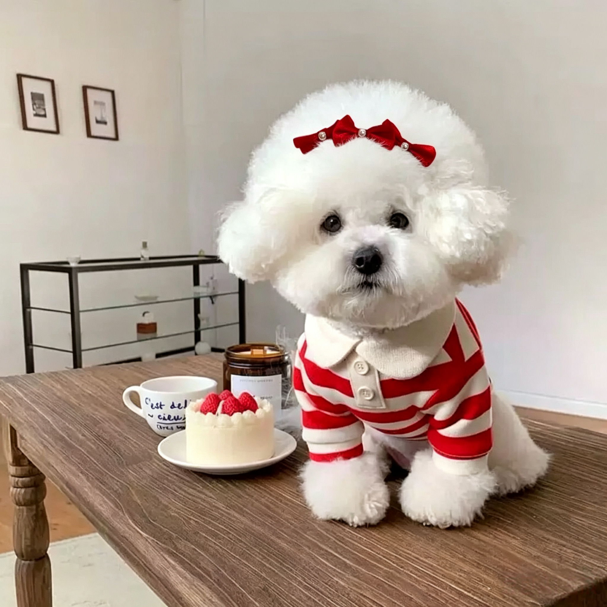 Rich Red Series Handmade Pet Hair Clips