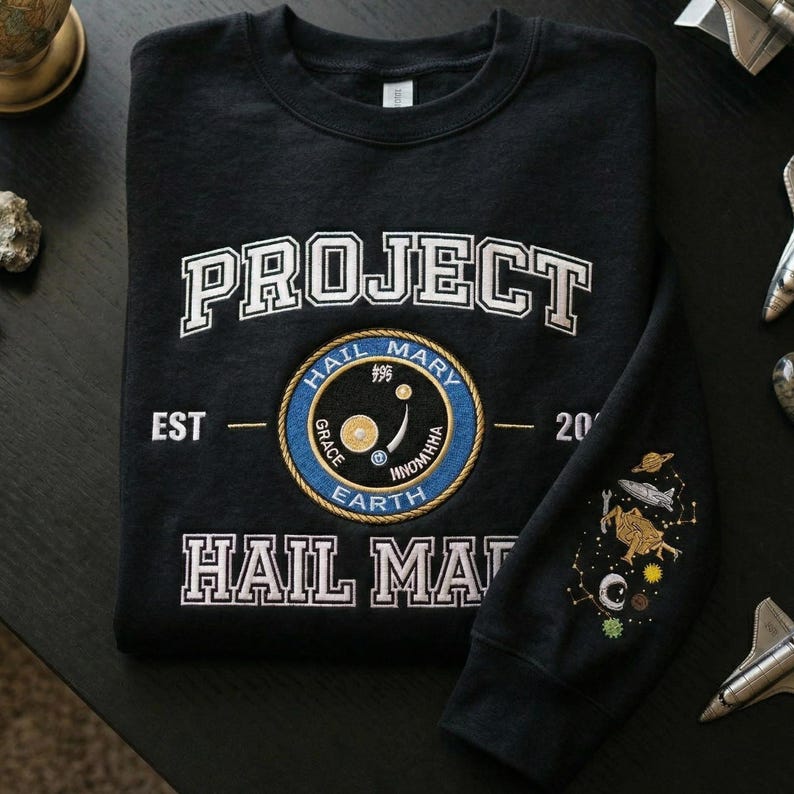 Project Hail Mary Embroidered– Space Sci-Fi Bookish Pullover