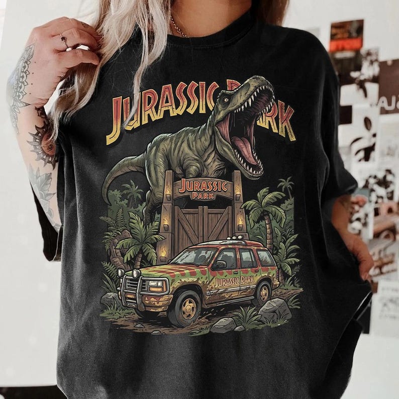 Vintage Jurassic Park Comfort Colors Shirt - Retro T-Rex Dinosaur Tee