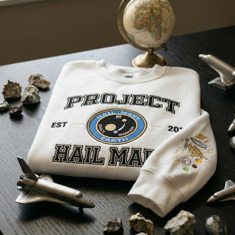 Project Hail Mary Embroidered– Space Sci-Fi Bookish Pullover