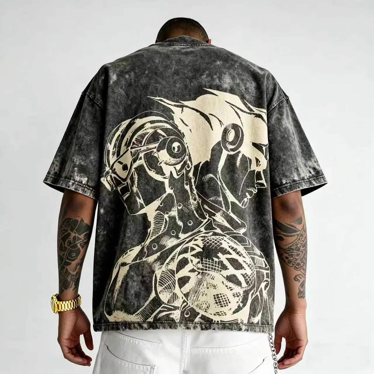 JoJo's Bizarre Adventure "Star Platinum & Stone Free" Graphic Streetwear T-Shirt