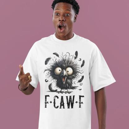 Funny Cartoon Crow "F-CAW-F" Casual Graphic Tees/Sweatshirts