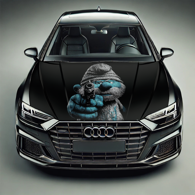 Premium Car Hood Wrap Universal Fit 'Smurf'