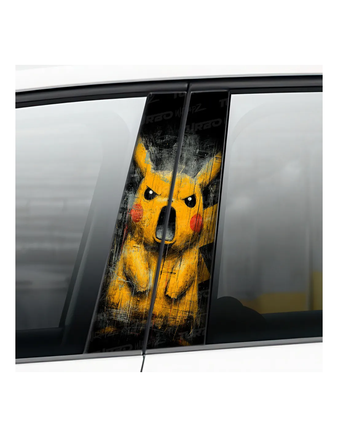 Angry Pikachu - Car pillar sticker