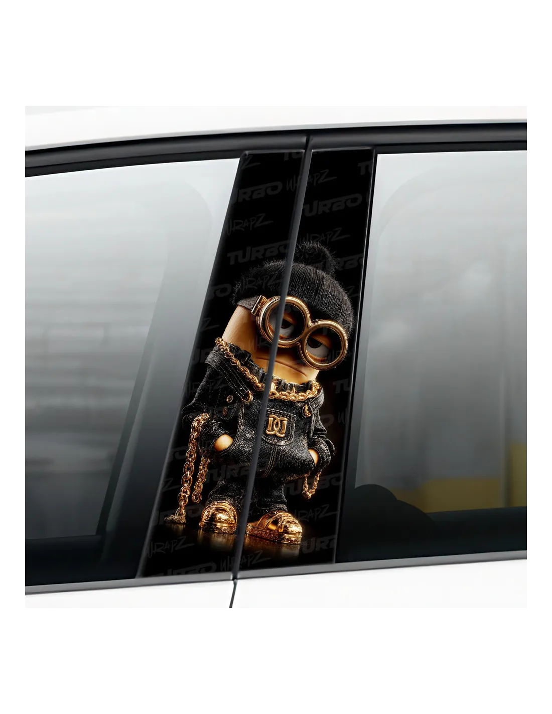 Gold Minion - Car pillar sticker