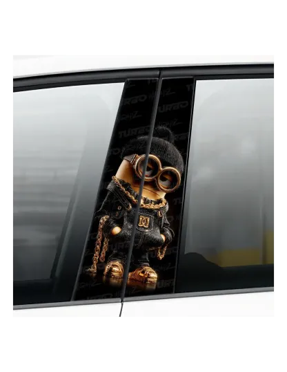 Gold Minion - Car pillar sticker