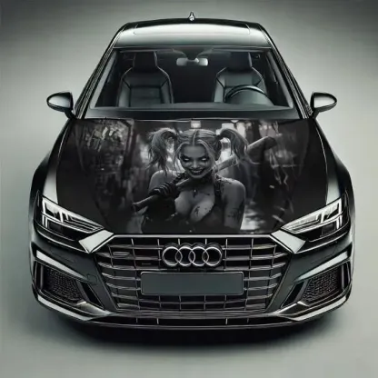 Premium Car Hood Wrap Universal Fit 'Harley Quinn'
