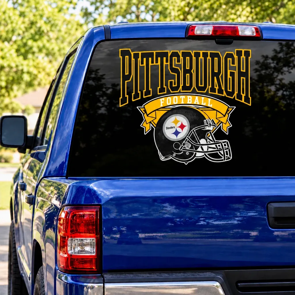 Pittsburgh Steelers Football Square Rear Window Decal