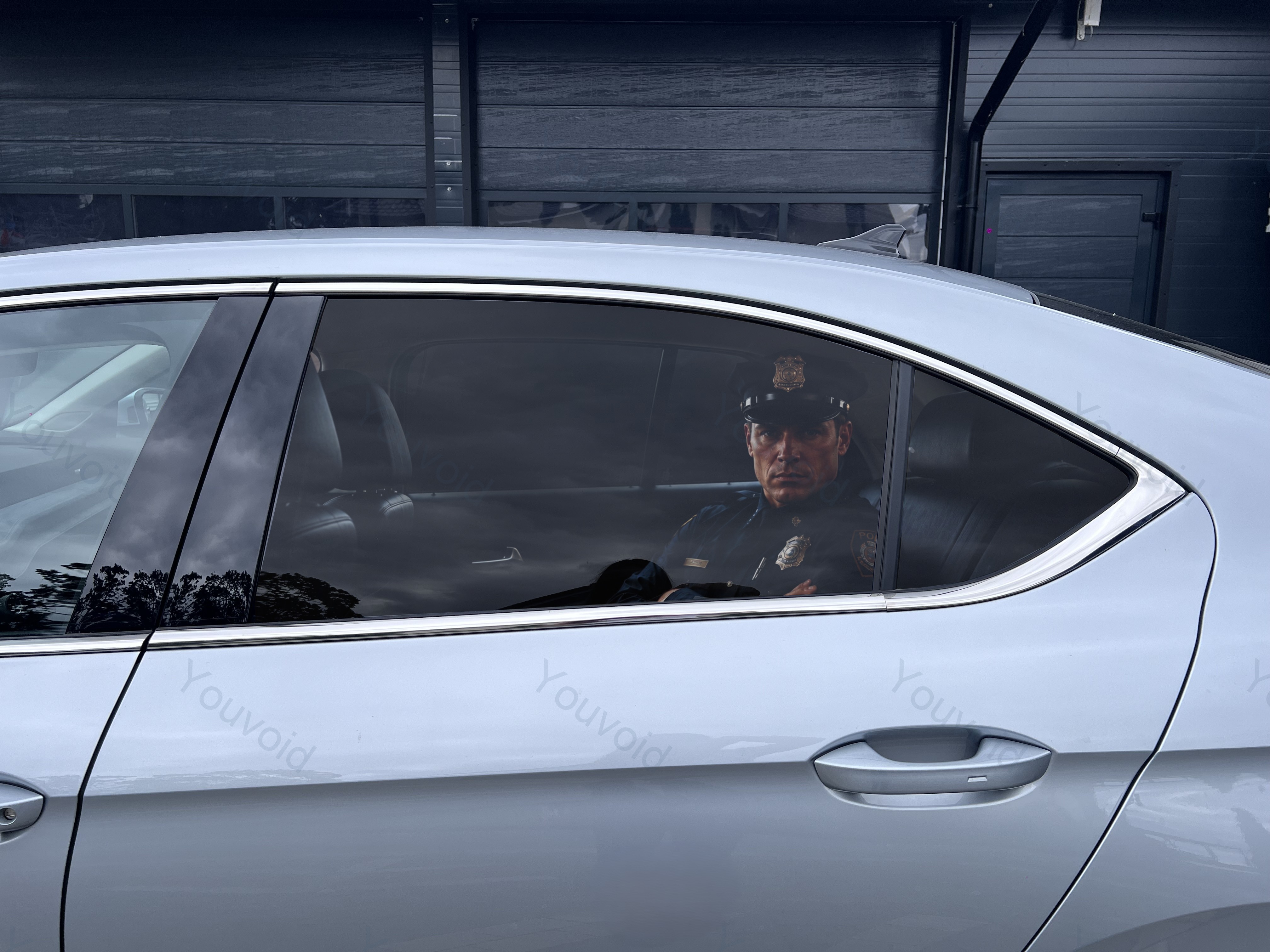Who’s Sitting Behind You? Cop Car Window Decal One Way Vision Universal Fit