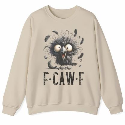 Funny Cartoon Crow "F-CAW-F" Casual Graphic Tees/Sweatshirts