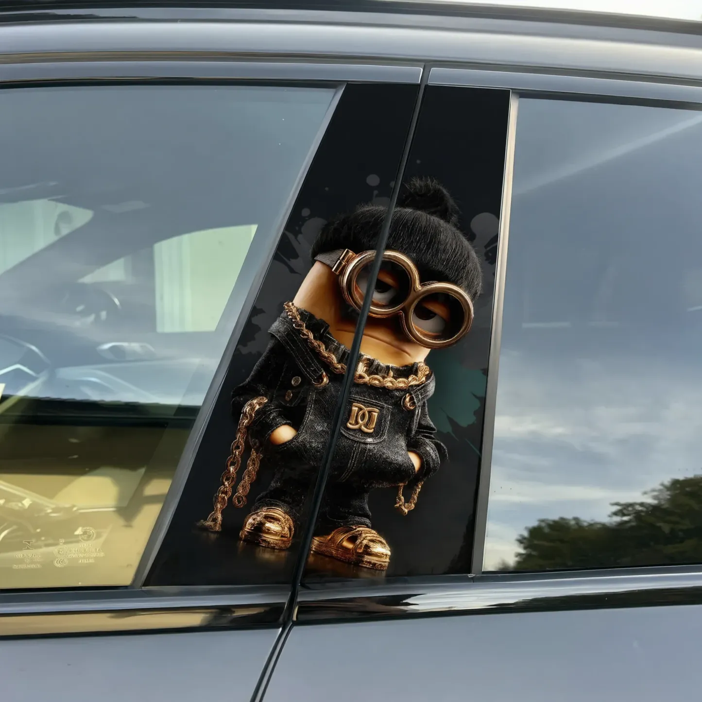 Gold Minion - Car pillar sticker