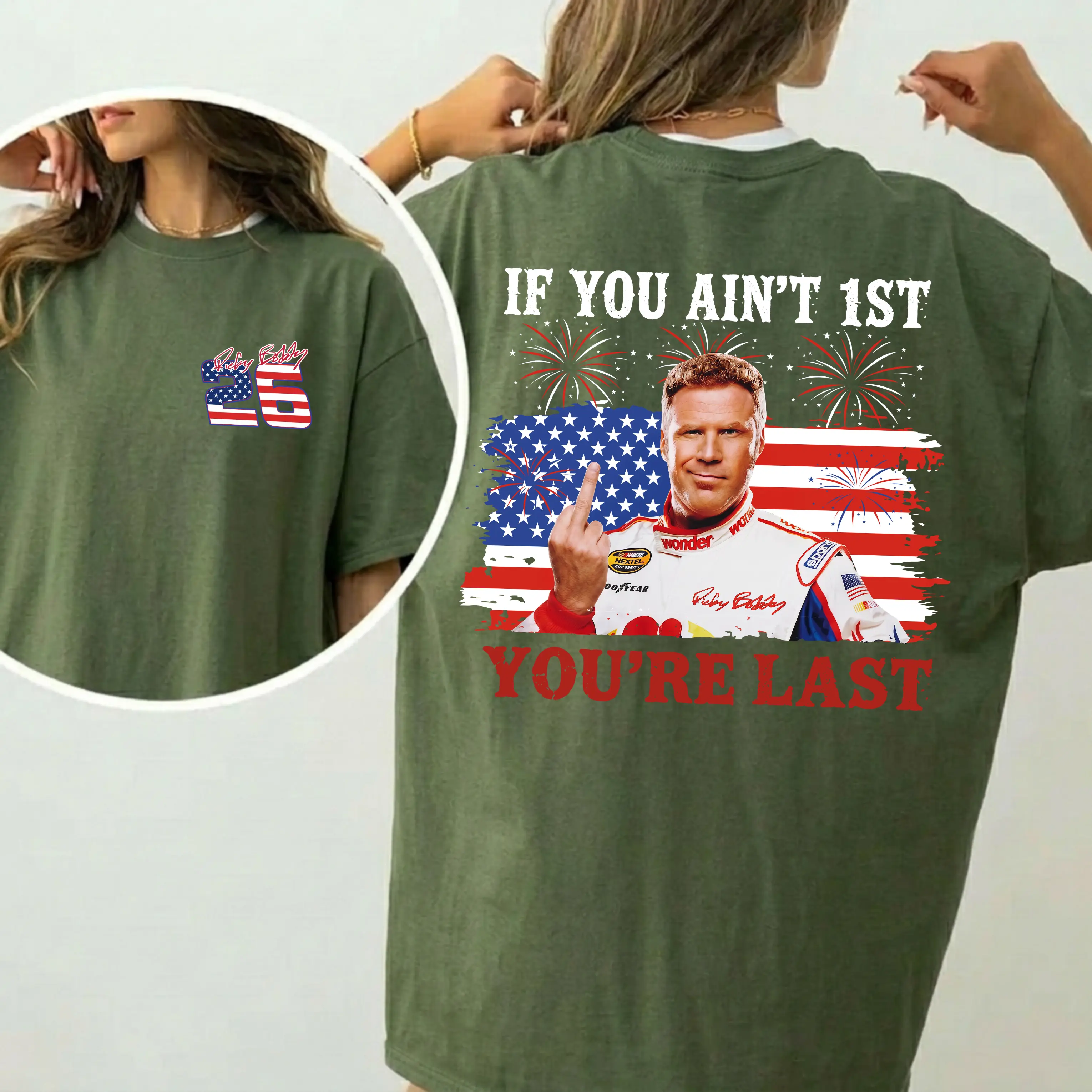 Shake & Bake 4th of July Tee - Funny "If You Ain't First, You're Last" Patriotic Graphic Shirt