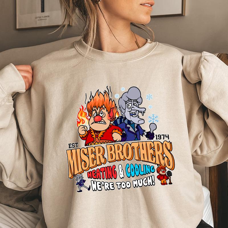 1974 Miser Brothers Christmas Graphic Sweatshirt & T-Shirt (The Year Without a Santa Claus)