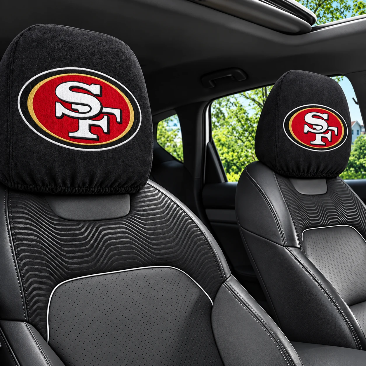 San Francisco 49ers Football Car Headrest Covers - view 1
