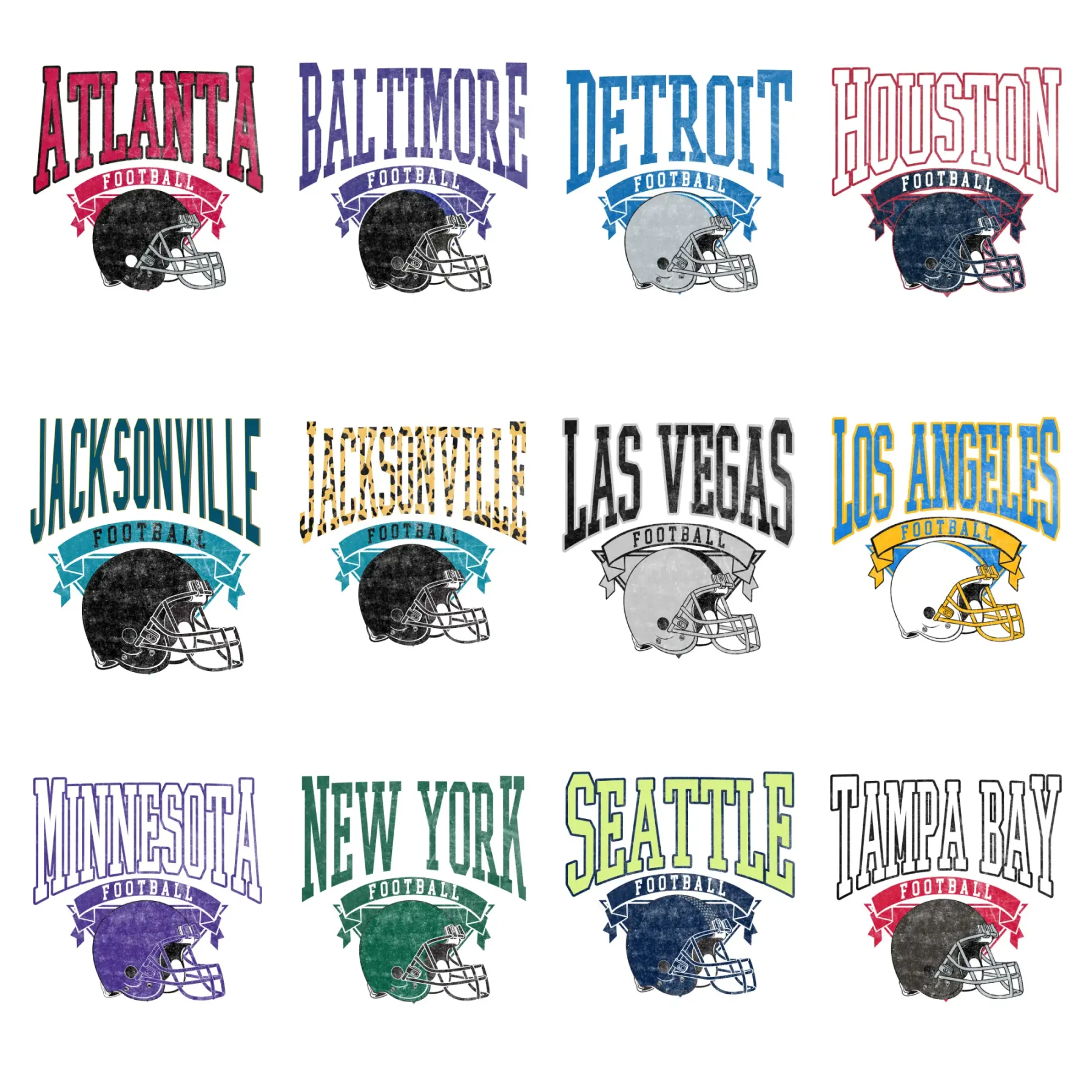 American Football City Team Graphic Tees-All 32 NFL Teams