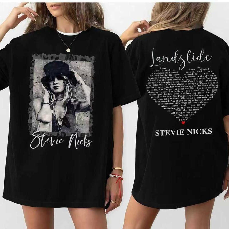 Stevie Nicks "Landslide" Lyric Tee - Double Sided Vintage Rock Tribute Shirt
