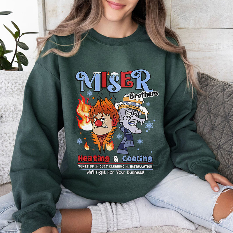 Miser Brothers Heating & Cooling Christmas Graphic Sweatshirt