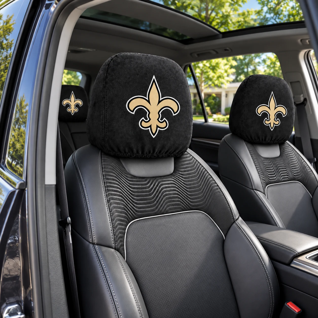 New Orleans Saints Football Car Headrest Covers - view 3