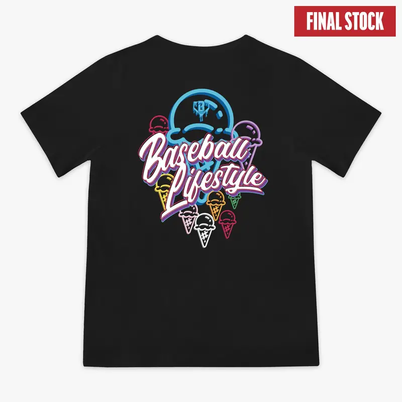 Ice Cream Baseball Lifestyle Youth Tee | Lightweight Baseball Graphic Shirt for Kids