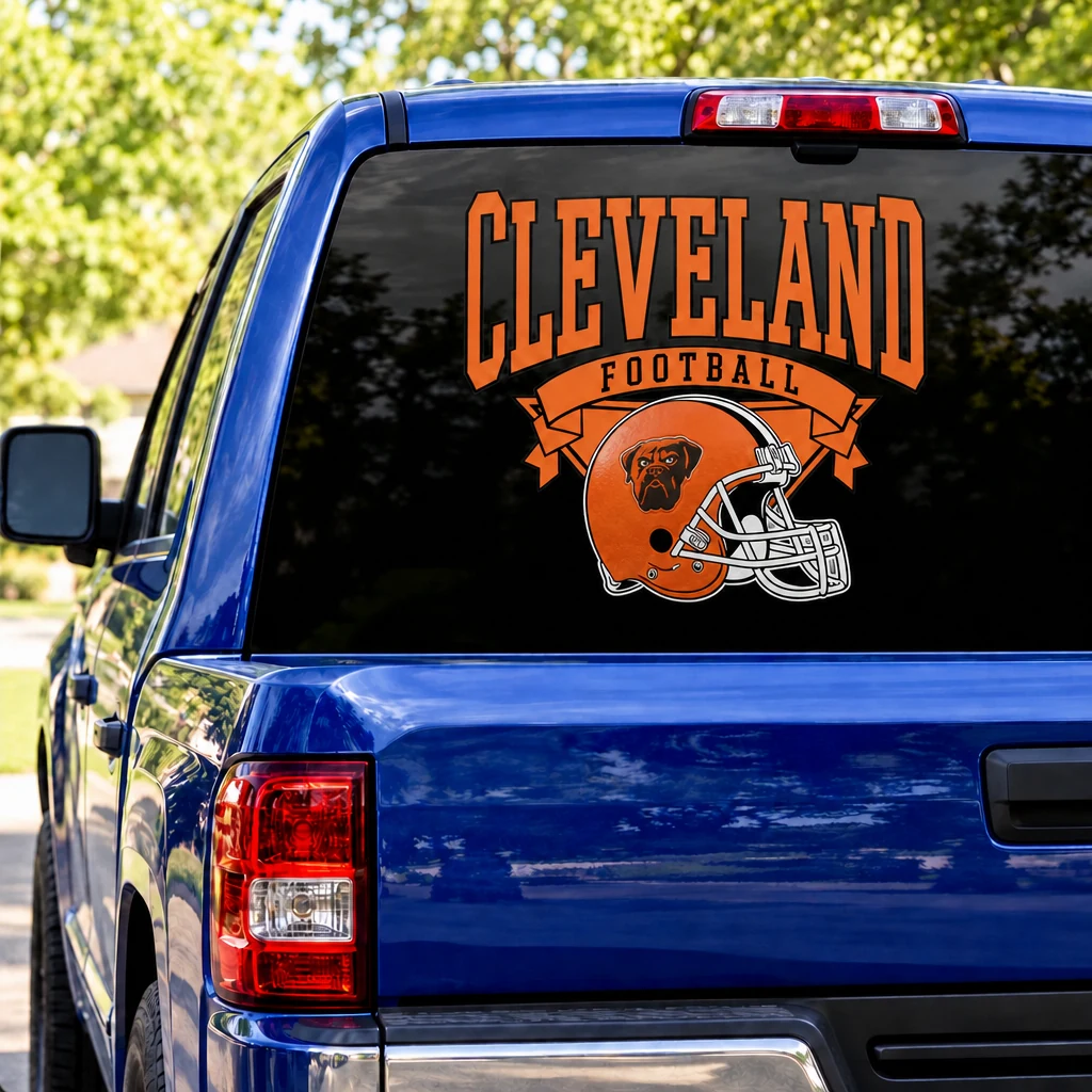 Cleveland Browns Football Square Rear Window Decal