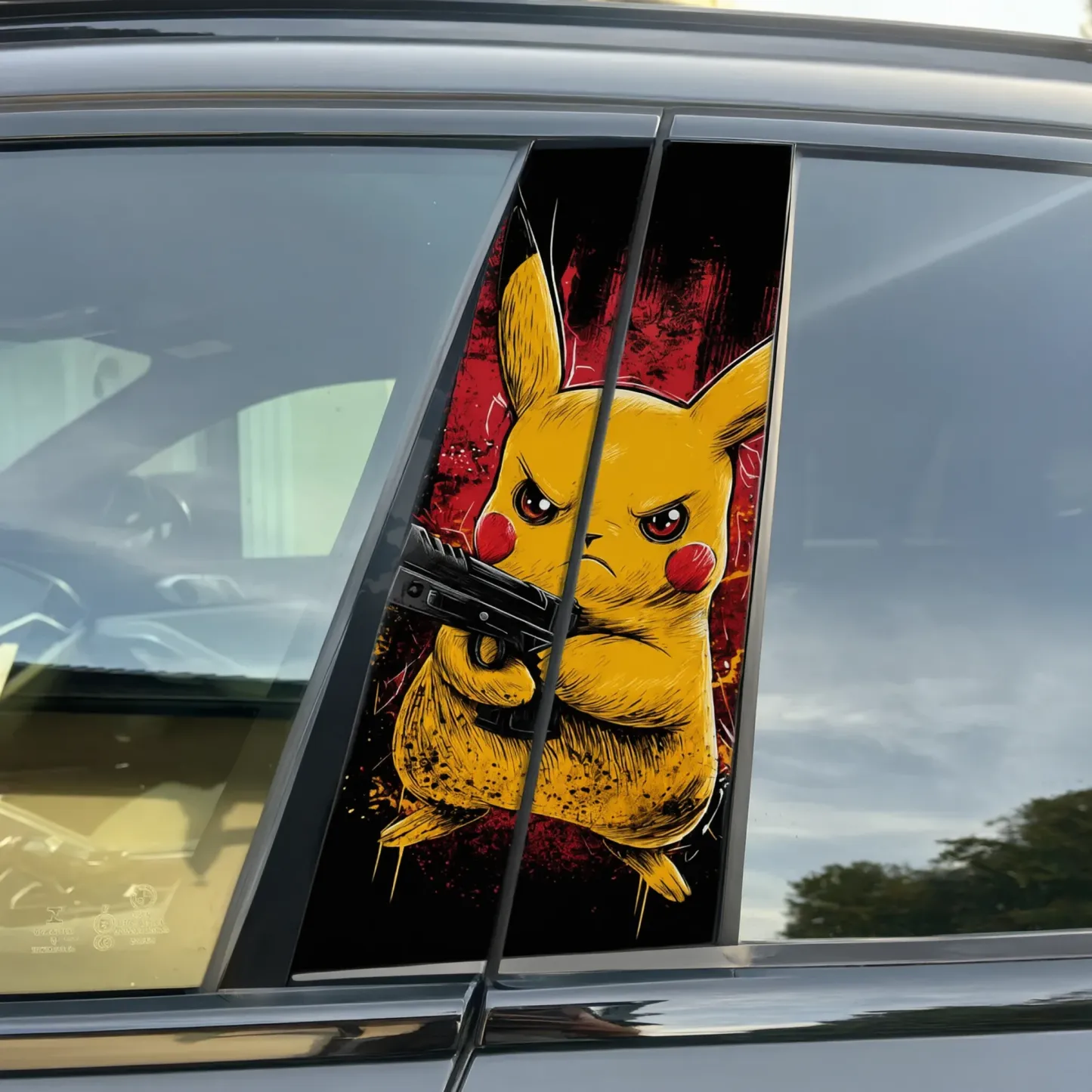 Pikachu Gangster - Car pillar sticker
