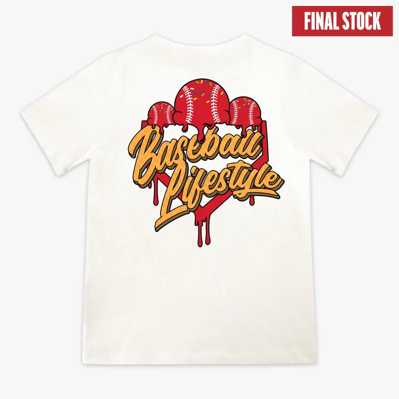 Ice Cream Baseball Lifestyle Youth Tee | Lightweight Baseball Graphic Shirt for Kids