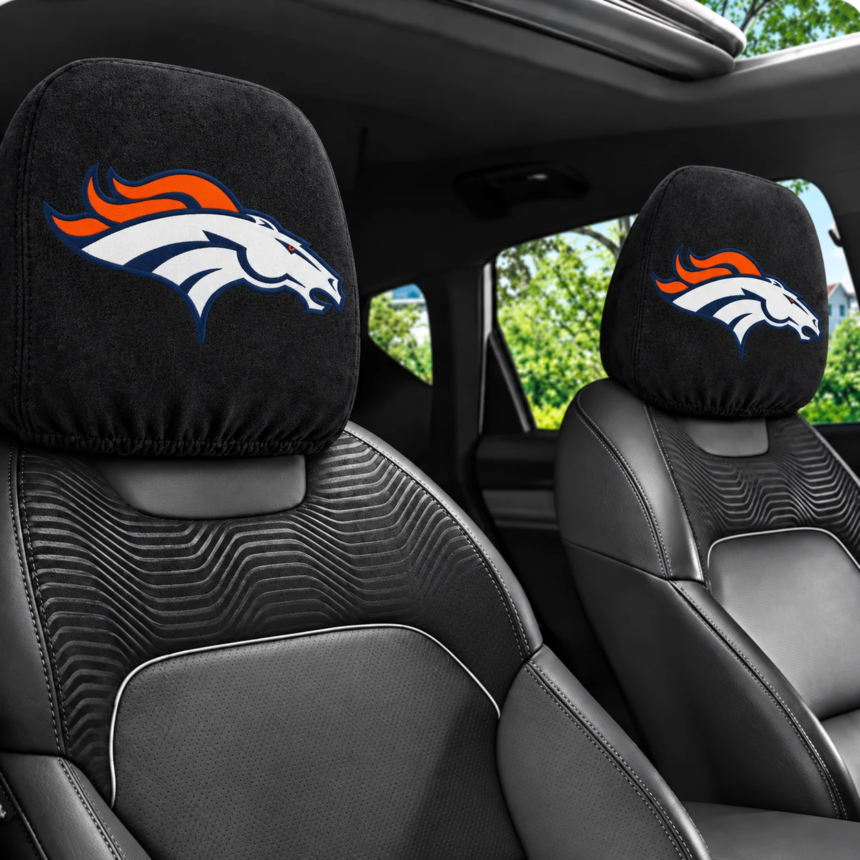 Denver Broncos Football Car Headrest Covers - view 1