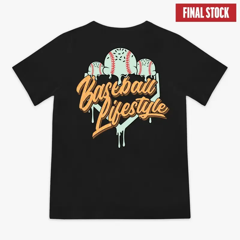 Ice Cream Baseball Lifestyle Youth Tee | Lightweight Baseball Graphic Shirt for Kids