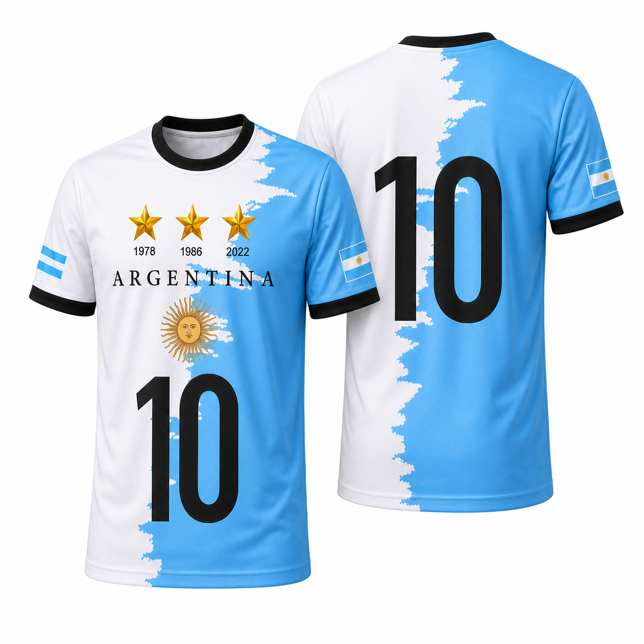 Argentina Blue & White National Team Soccer Jersey - Classic #10 Fan Kit