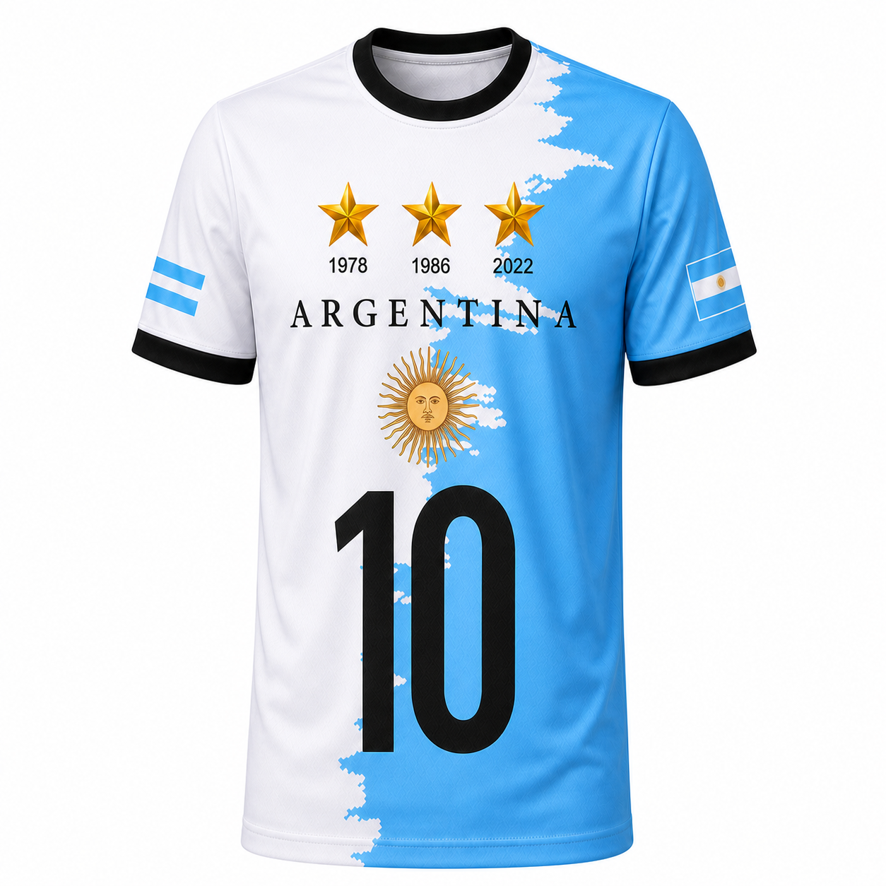 Argentina Blue & White National Team Soccer Jersey - Classic #10 Fan Kit