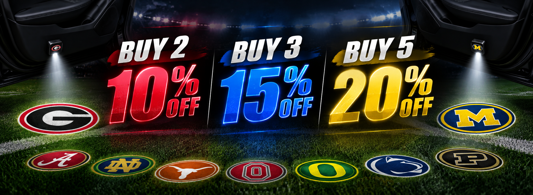 College football car door light