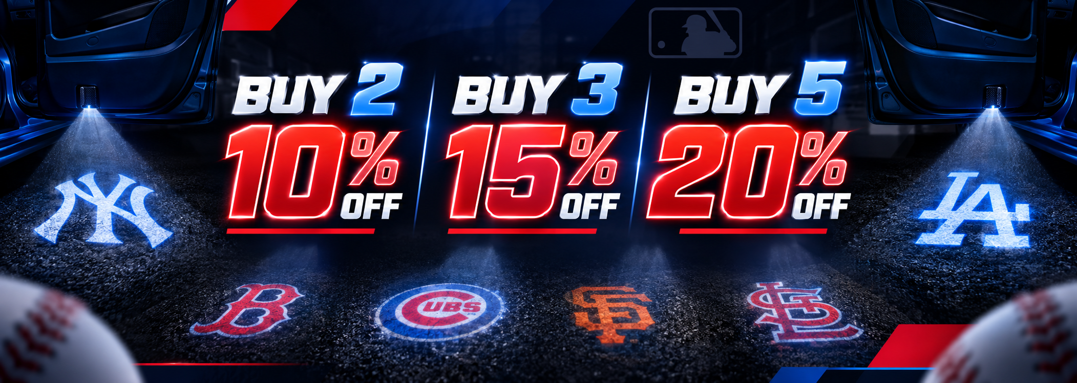 Baseball Car Door Lights
