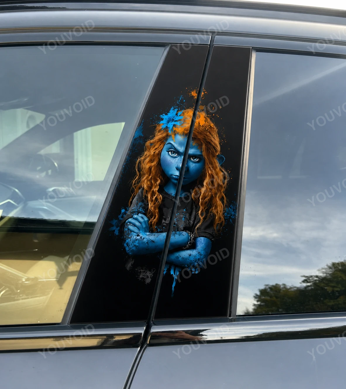 Redhead Smurfette - Car pillar sticker