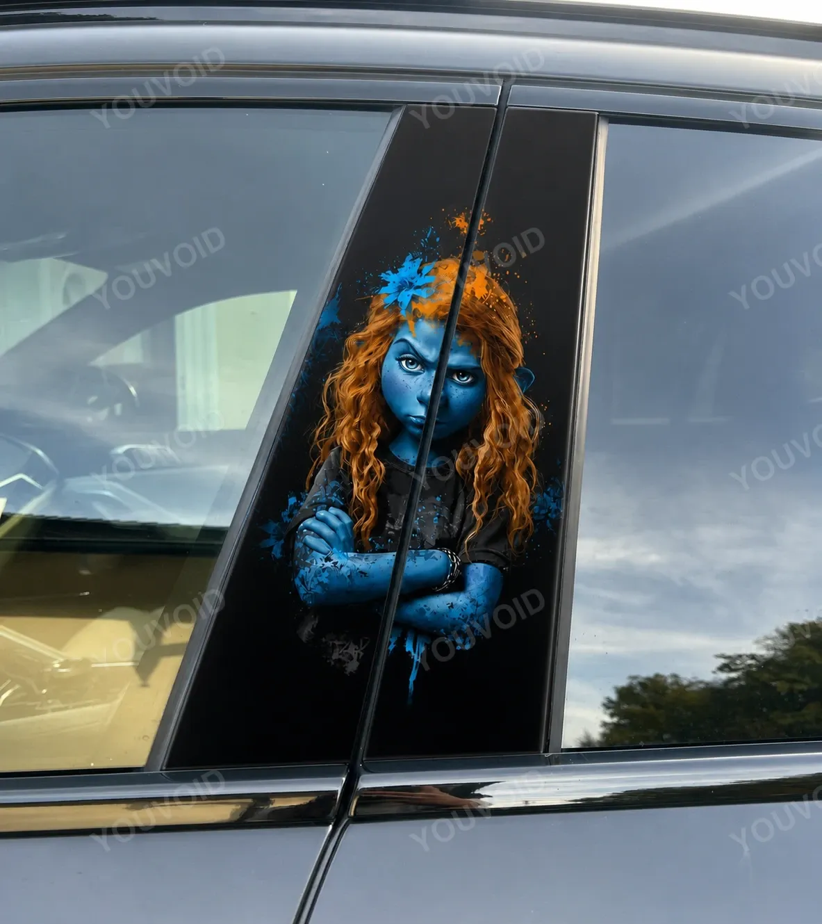 Redhead Smurfette - Car pillar sticker