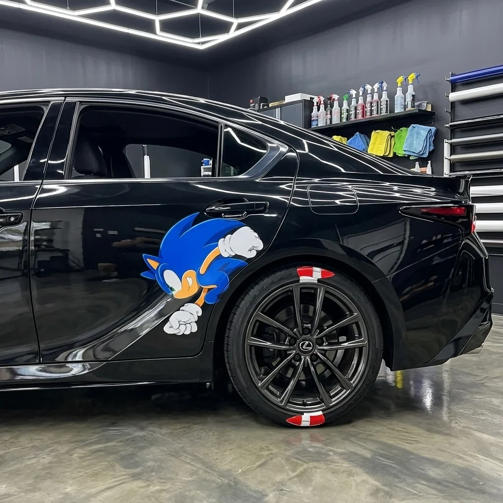 Customer review photo - Black car with Sonic decal