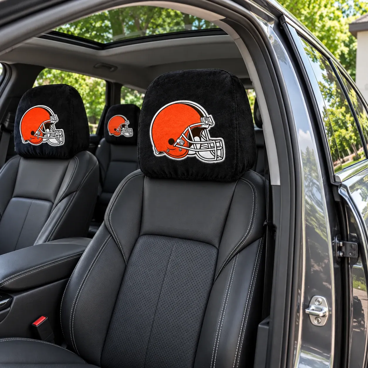 Cleveland Browns Football Car Headrest Covers - view 3