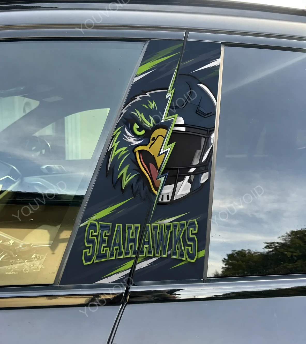 Seattle Seahawks Car Pillar Wrap - Universal Fit Style 2