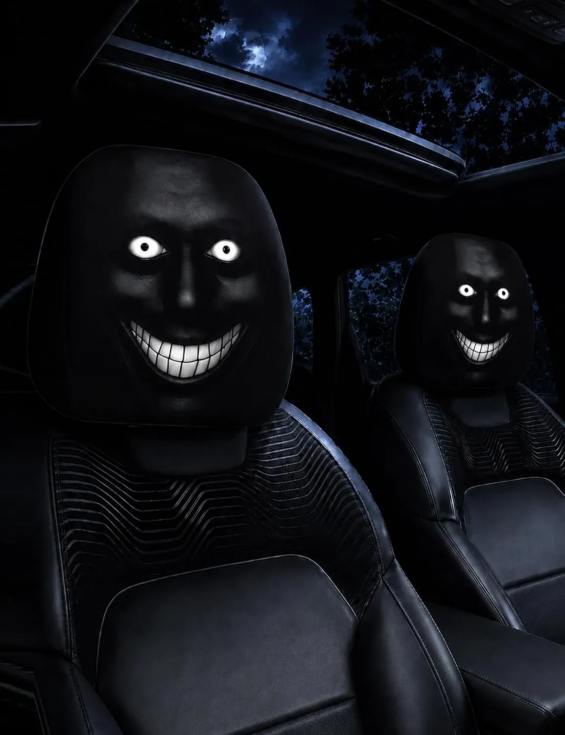 Ghost Face Car Headrest Covers - Style B