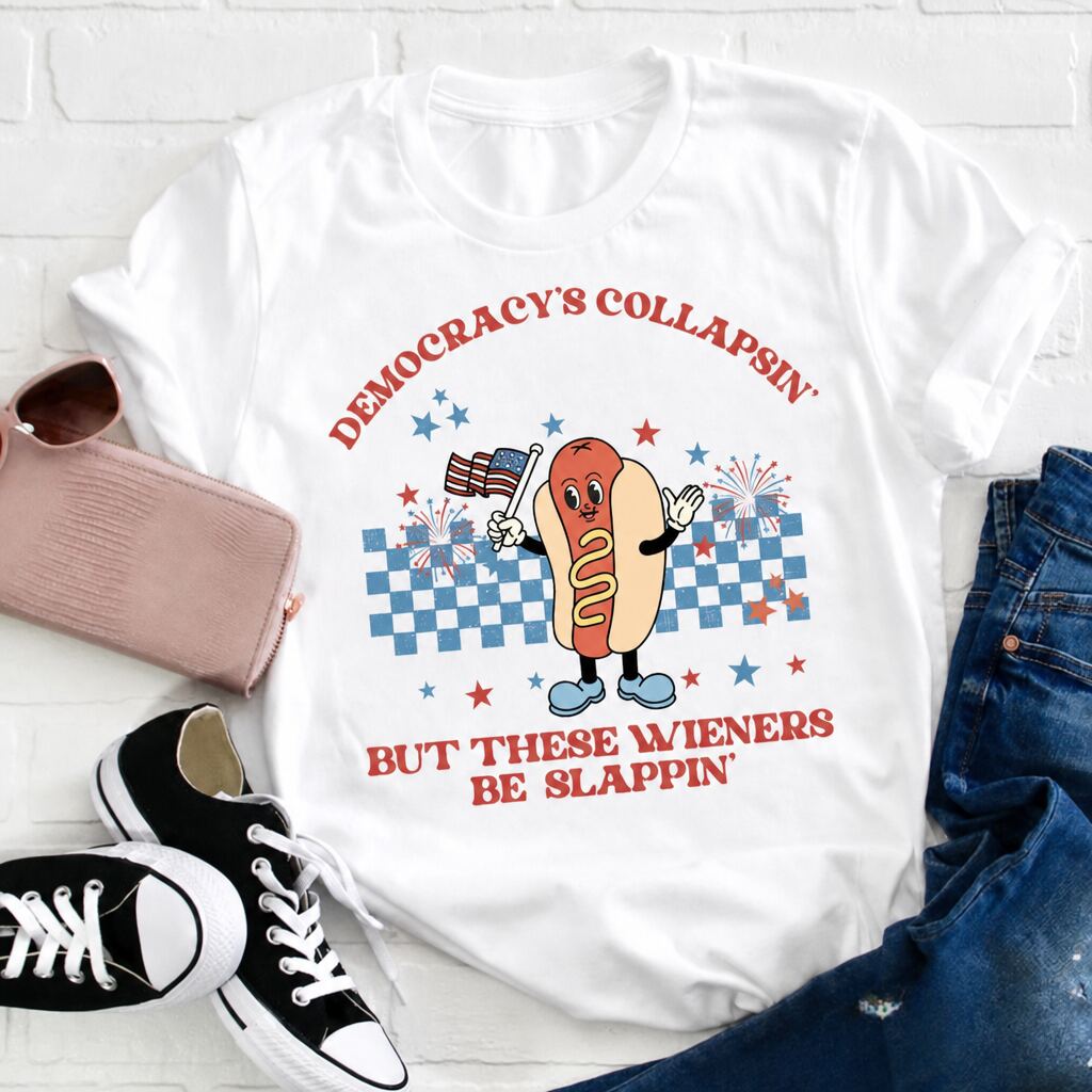 Funny July 4th Hot Dog Graphic Tee