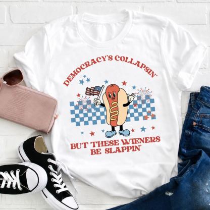 Funny July 4th Hot Dog Graphic Tee