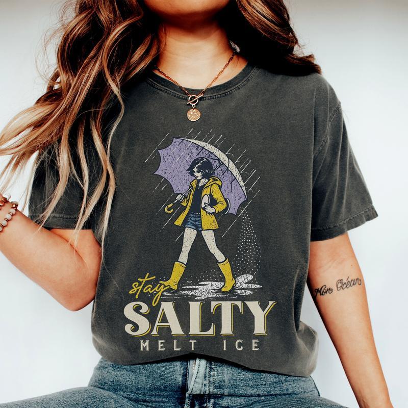 "Stay Salty, Melt ICE" Vintage Graphic Tee - Social Justice Parody Shirt