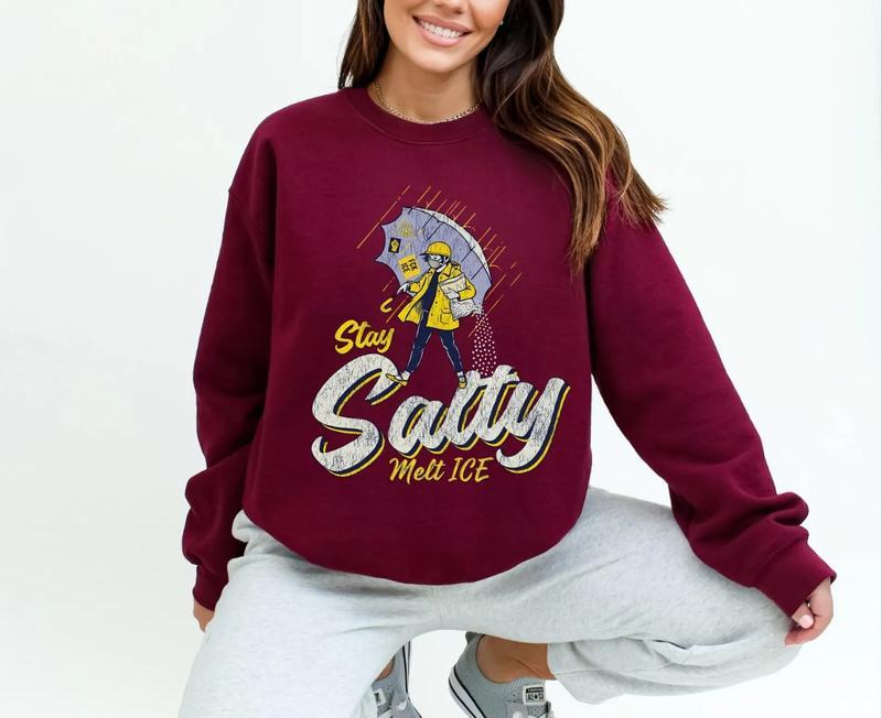"Stay Salty, Melt ICE" Vintage Graphic Tee - Social Justice Parody Shirt