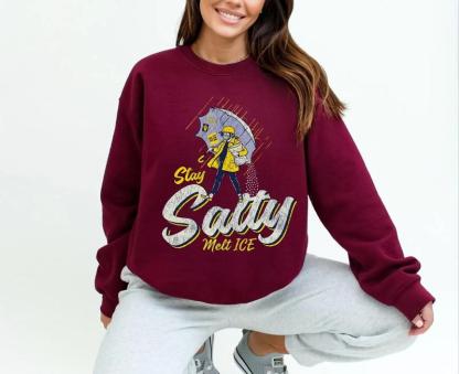 "Stay Salty, Melt ICE" Vintage Graphic Tee - Social Justice Parody Shirt