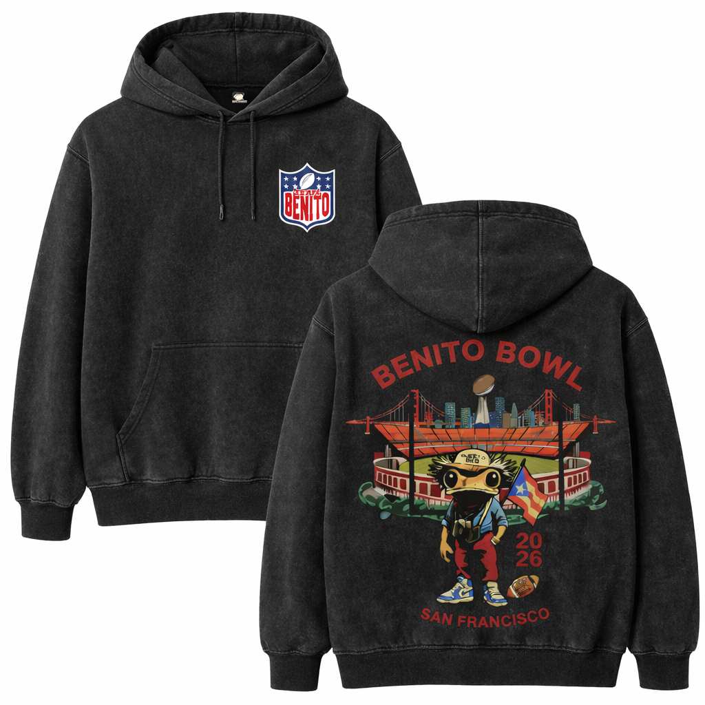 Benito Bowl 2026 Commemorative Hoodie - "Here For The Halftime" Vintage Wash Sweatshirt