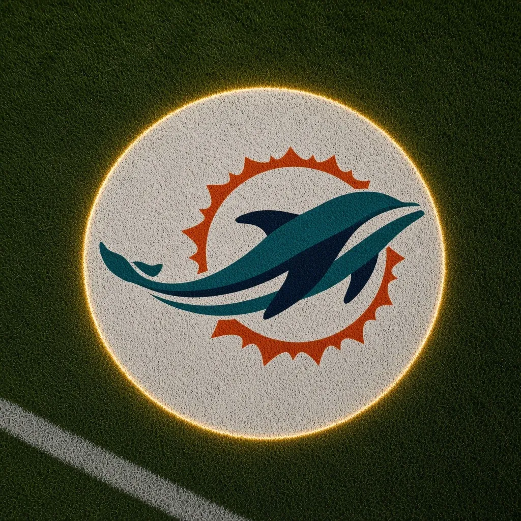 Miami Dolphins Football Car Door Projector Light grass scene
