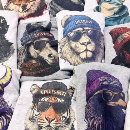 “City NFL Cartoon” Streetwear Crewneck Sweatshirts (Multi - City)