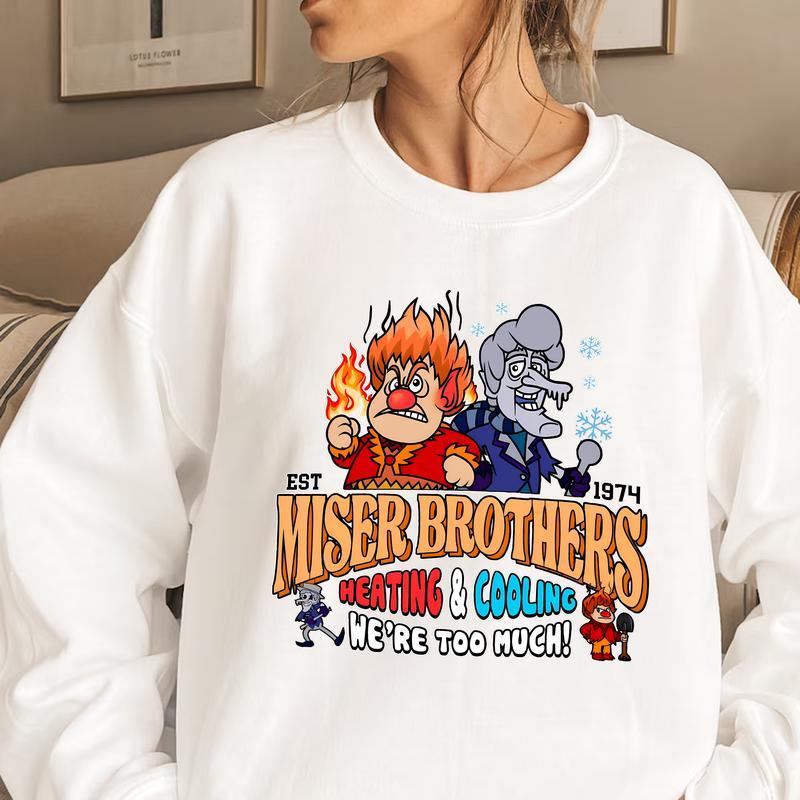 1974 Miser Brothers Christmas Graphic Sweatshirt & T-Shirt (The Year Without a Santa Claus)